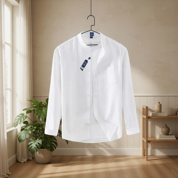 Kemeja Polos Pria Kerah Shanghai Kemko