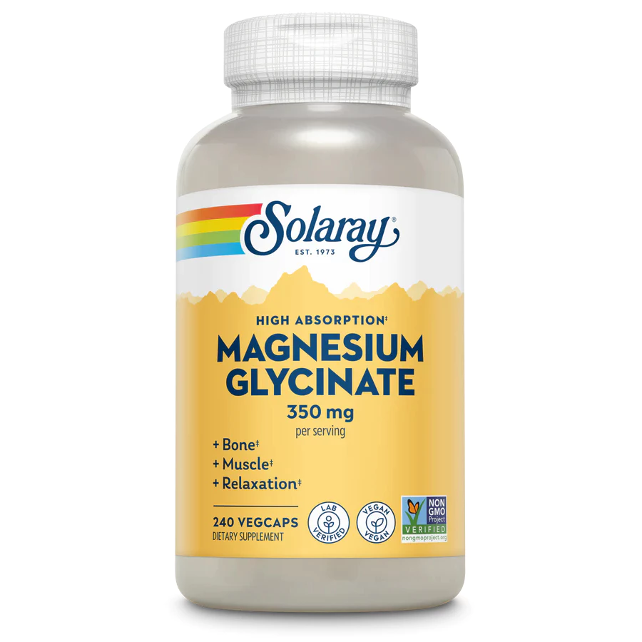 Solaray Magnesium Glycinate 350mg Vegan NON GMO + BioPerine